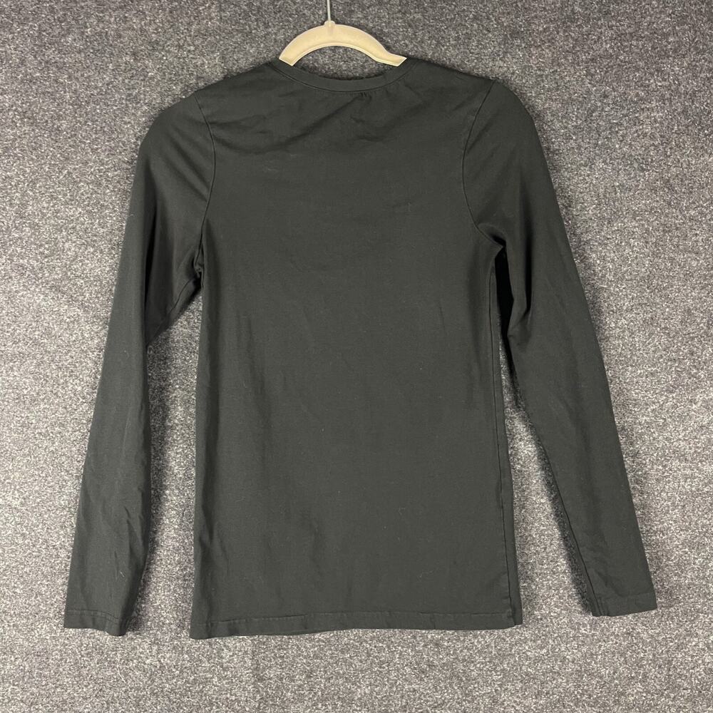 Pact Top Womens Small Black Organic Cotton Long Sleeve Stretch Crew Neck Casual - Picture 7 of 10